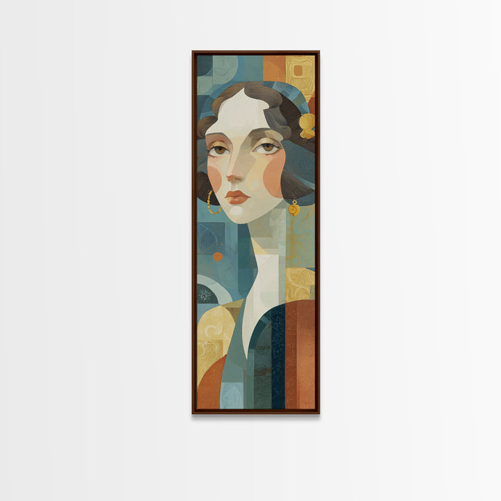 Renaissance Inspired Portrait with Modern Softness Canvas Print, Italian Villa Art, Landscape Painting, Living Room Decor, IVA-1x3-54