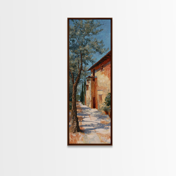 Olive Grove Path Canvas Print, Italian Villa Art, Living Room Decor, Oil Painting, Villa, Living Room Wall Art, IVA-1x3-63