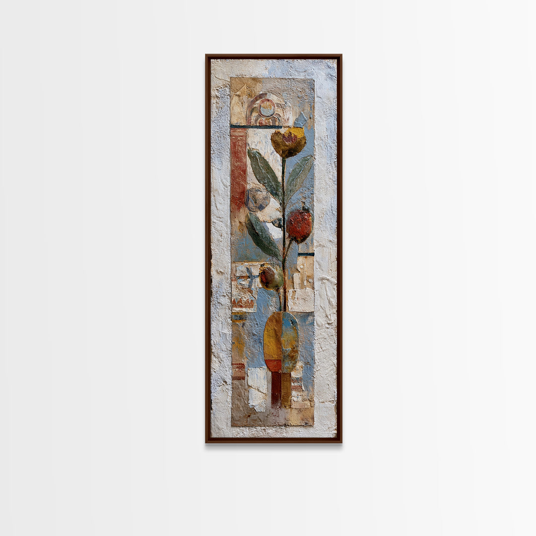 Figs and Cheese on Rustic Wooden Board Framed Canvas Print, Italian Villa Art, Travel Poster, Living Room Decor, Oil Painting, IVA-1x3-69