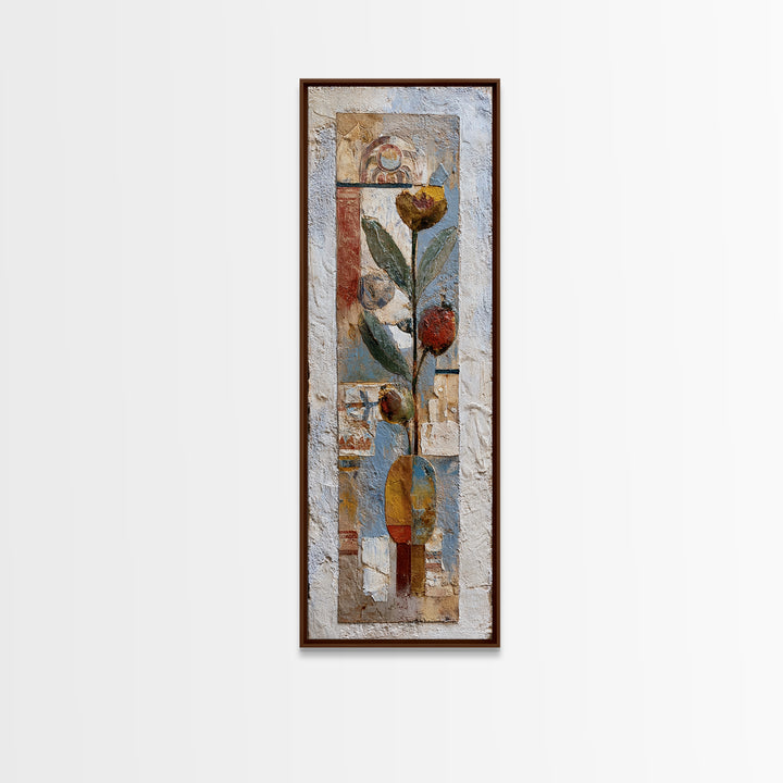 Figs and Cheese on Rustic Wooden Board Framed Canvas Print, Italian Villa Art, Travel Poster, Living Room Decor, Oil Painting, IVA-1x3-69
