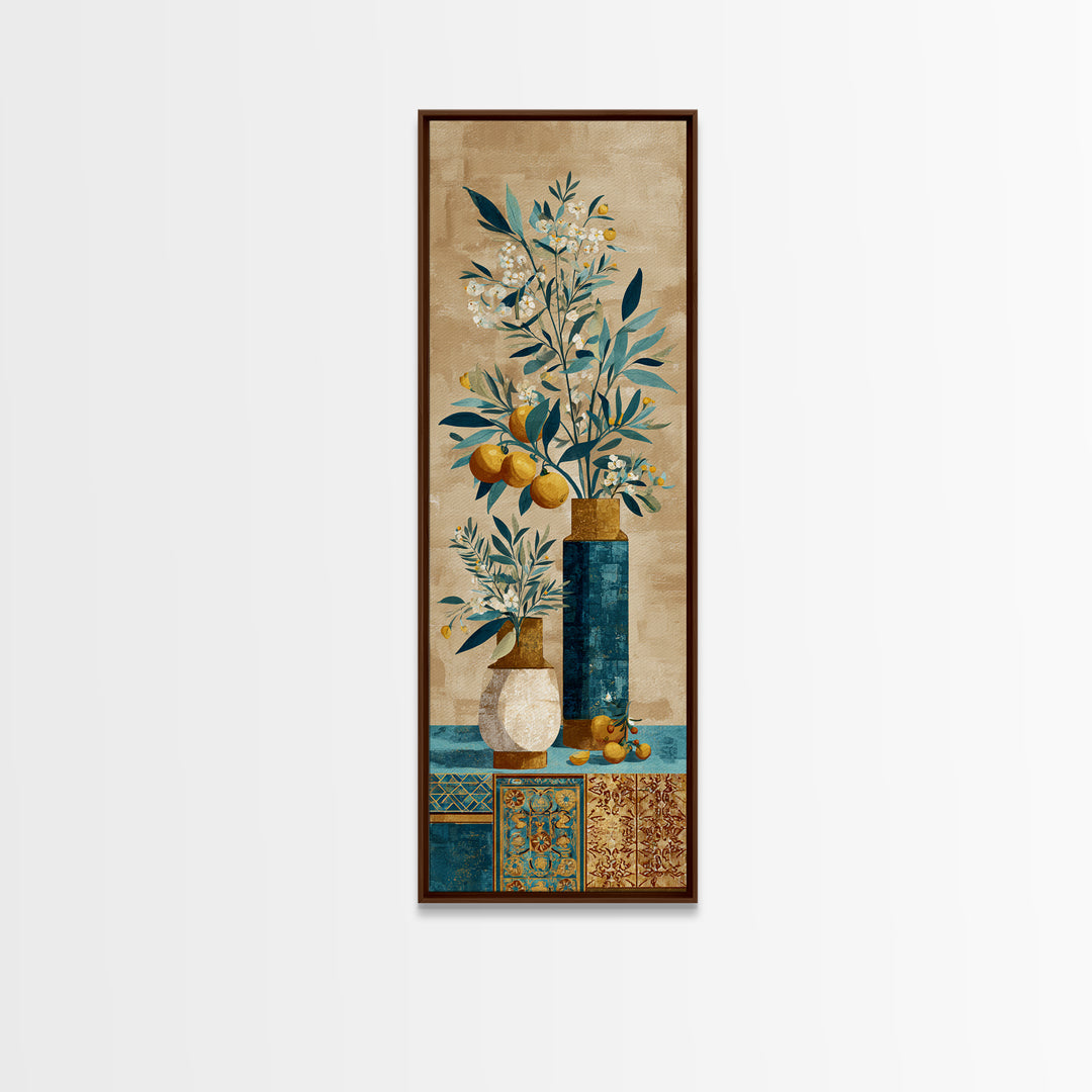 Pasta Herbs and Tomatoes Still Life Canvas Print, Italian Villa Art, Neutral Wall Art, Living Room Decor, Fine Art, Villa, IVA-1x3-7