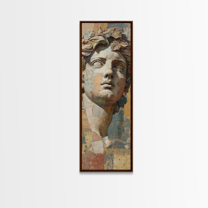 Classic Roman Statue Bust Canvas Print, Italian Villa Art, Art Print, Living Room Decor, Fine Art, Villa, Printable Art, IVA-1x3-72