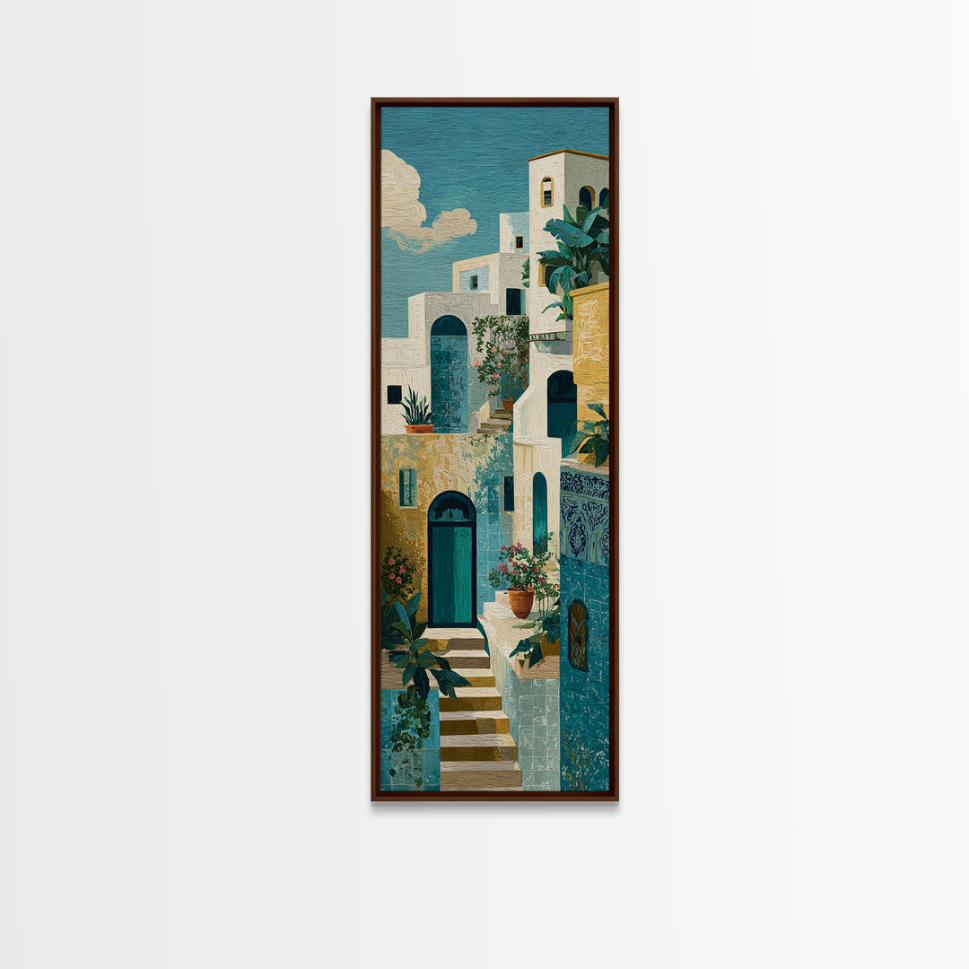 Amalfi Coast Cliffs Canvas Print, Italian Villa Art, Fine Art Print, Living Room Decor, Fine Art, Villa, Original Painting, IVA-1x3-73