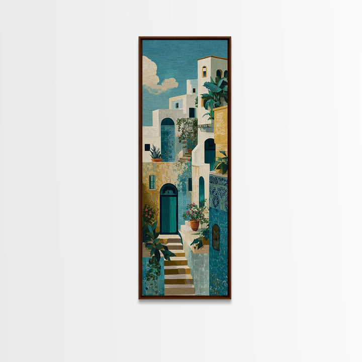 Amalfi Coast Cliffs Canvas Print, Italian Villa Art, Fine Art Print, Living Room Decor, Fine Art, Villa, Original Painting, IVA-1x3-73