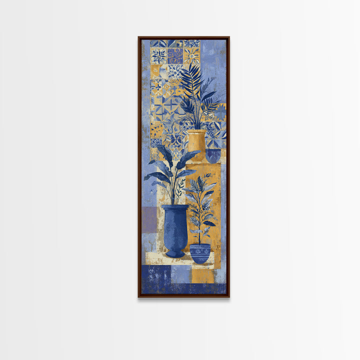 Italian Tile Pattern Canvas Print, Italian Villa Art, Rustic Home Decor, Living Room Decor, Fine Art, Villa, Boho Decor, IVA-1x3-77