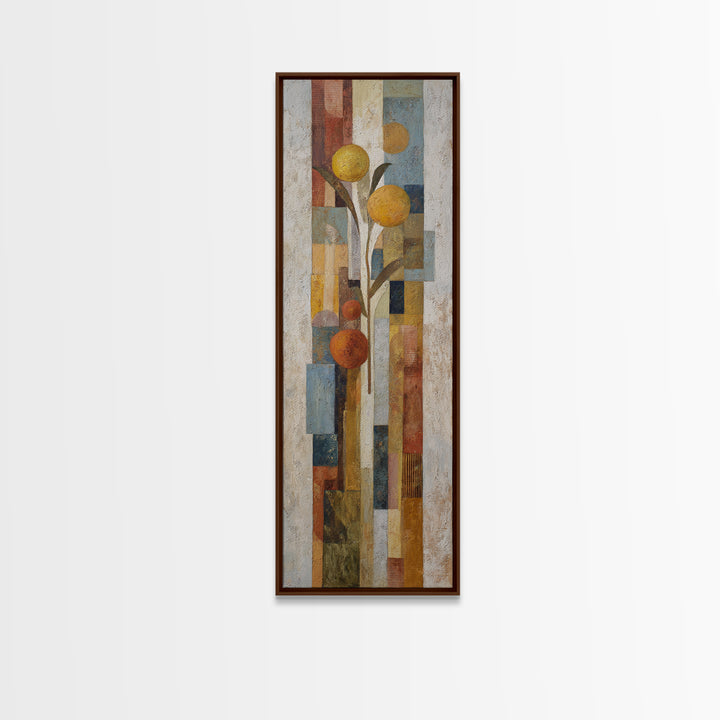 Coastal Lemons and Striped Cloth Arrangement Framed Canvas Print, Italian Villa Art, Boho Decor, Living Room Decor, Villa, IVA-1x3-84