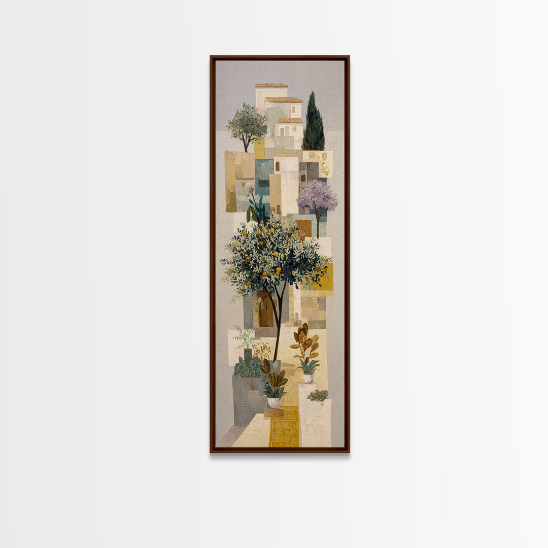 Olive Grove Path Framed Canvas Print, Italian Villa Art, Oil Painting, Living Room Decor, Fine Art, Villa, Farmhouse Wall Art, IVA-1x3-87