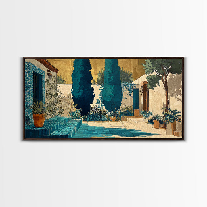 Cypress Silhouette at Sunset Canvas Print, Italian Villa Art, Gallery Decor, Living Room Decor, Villa, Minimalist Decor, IVA-2x1-41