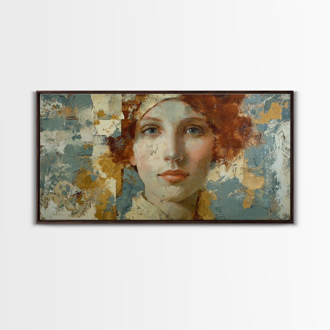 Renaissance Inspired Portrait with Modern Softness Canvas Print, Italian Villa Art, Gallery Decor, Living Room Decor, Villa, IVA-2x1-62
