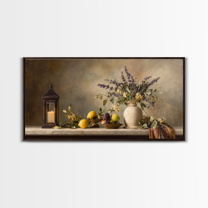 Marble Fruit Still Life Framed Canvas Print, Italian Villa Art, Gallery Wall Set, Living Room Decor, Fine Art, Villa, IVA-2x1-67