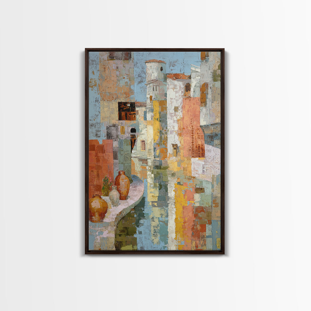 Venetian Canal Reflection Without City Crowd Canvas Print, Italian Villa Art, Digital Download Art, Living Room Decor, Villa, IVA-2x3-100