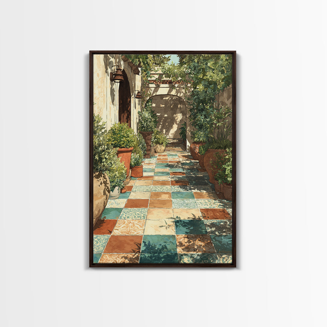 Olive Grove Path Canvas Print, Italian Villa Art, Living Room Decor, Abstract Art, Villa, Living Room Art, Gallery Wall Set, IVA-2x3-11
