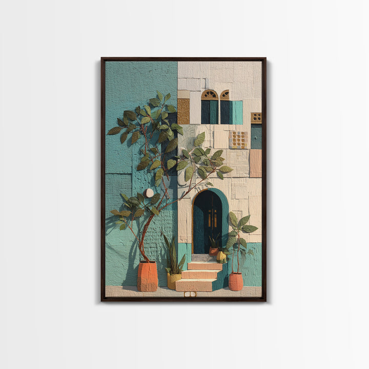 Figs and Cheese on Rustic Wooden Board Framed Canvas Print, Italian Villa Art, Modern Decor, Living Room Decor, Abstract Art, IVA-2x3-17