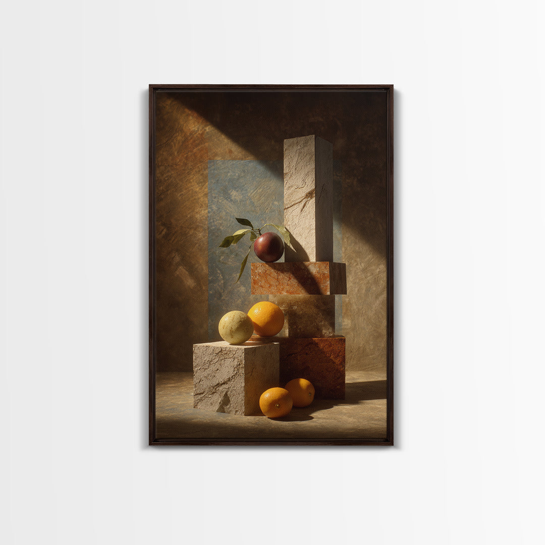 Marble Fruit Still Life Canvas Print, Italian Villa Art, Coastal Decor, Living Room Decor, Fine Art, Villa, Landscape Print, IVA-2x3-31