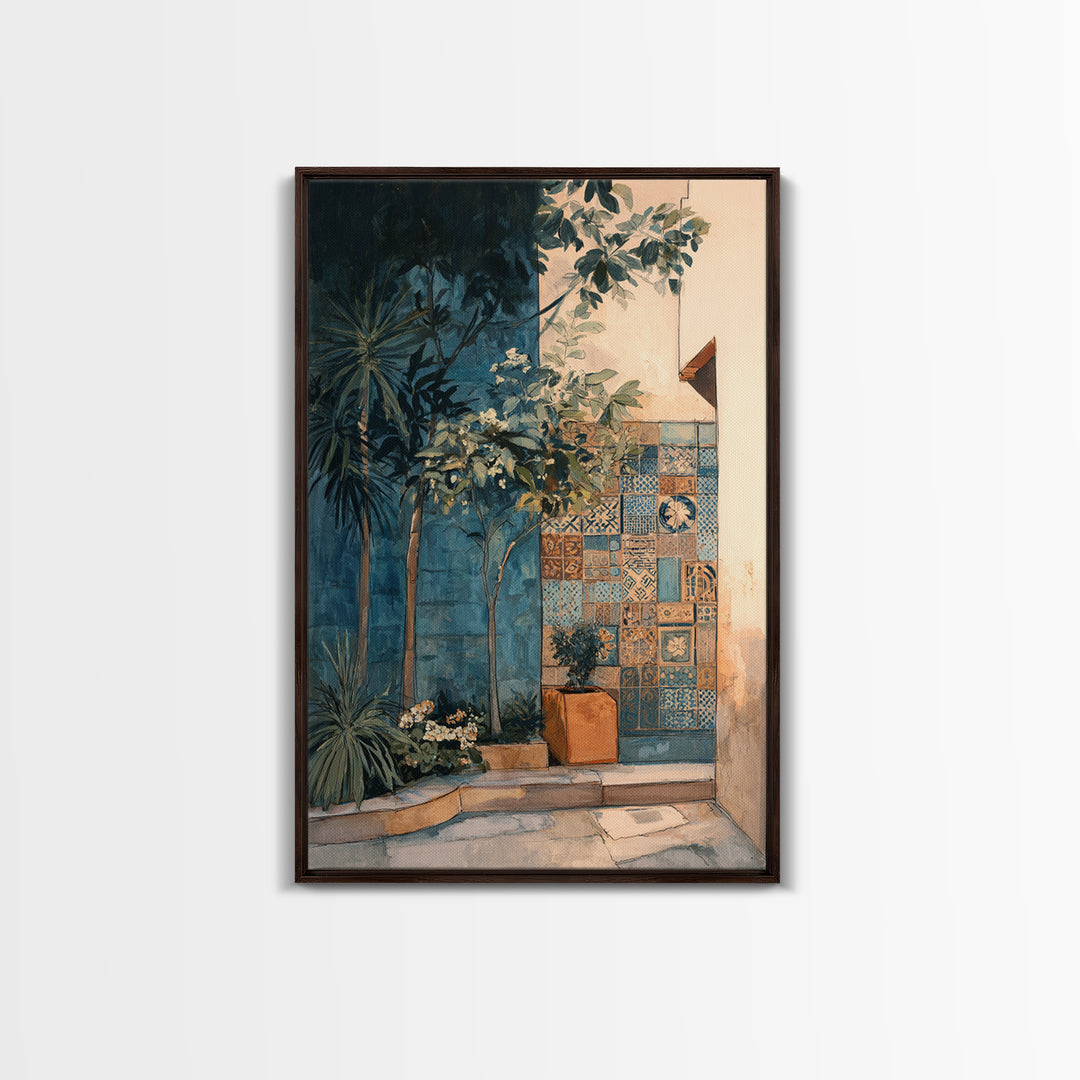 Olive Grove Path Framed Canvas Print, Italian Villa Art, Boho Decor, Living Room Decor, Abstract Art, Villa, Digital Wall Art, IVA-2x3-83
