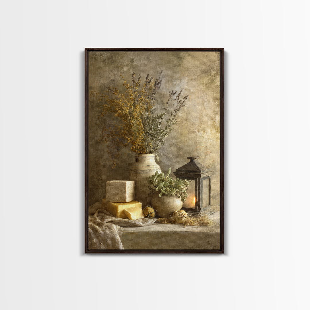 Pasta Herbs and Tomatoes Still Life Canvas Print, Italian Villa Art, Fine Art Print, Living Room Decor, Fine Art, Villa, IVA-2x3-99