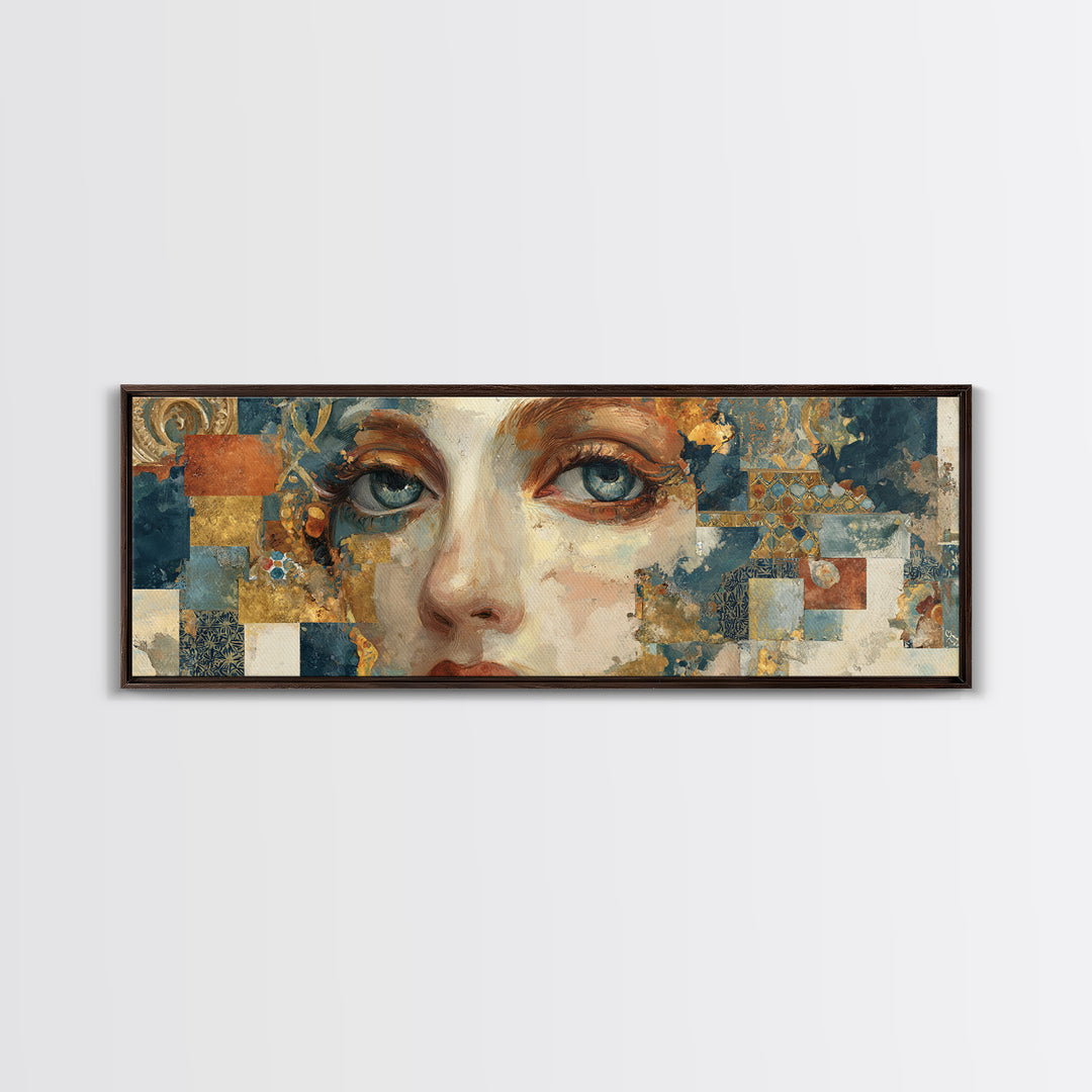 Renaissance Inspired Portrait with Modern Softness Canvas Print, Italian Villa Art, Boho Decor, Living Room Decor, Villa, IVA-3x1-10