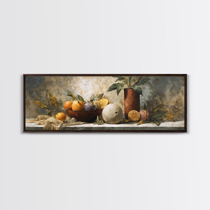 Marble Fruit Still Life Framed Canvas Print, Italian Villa Art, Gallery Wall Set, Living Room Decor, Fine Art, Villa, IVA-3x1-15