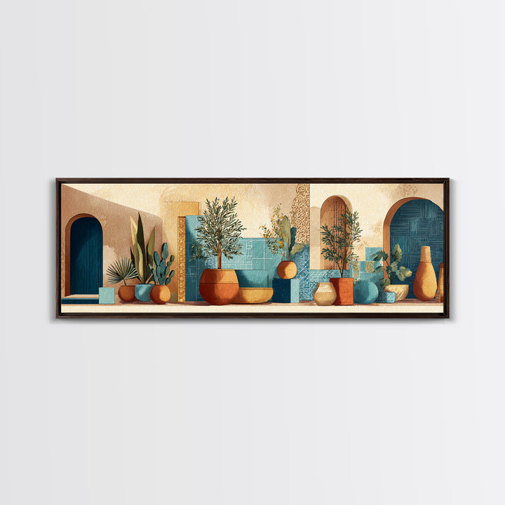 Terra Cotta Pot Canvas Print, Italian Villa Art, Minimalist Decor, Living Room Decor, Fine Art, Villa, Bedroom Wall Art, IVA-3x1-38