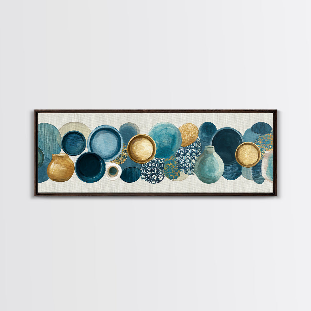 Venetian Canal Reflection Without City Crowd Framed Canvas Print, Italian Villa Art, Neutral Decor, Living Room Decor, Villa, IVA-3x1-60