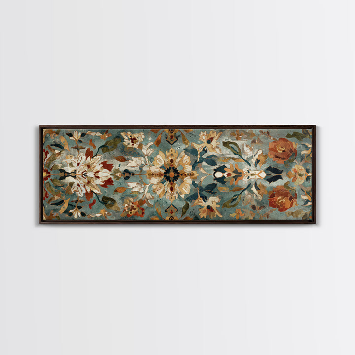 Florentine Floral Ornament Pattern Canvas Print, Italian Villa Art, Coastal Wall Art, Living Room Decor, Oil Painting, Villa, IVA-3x1-98