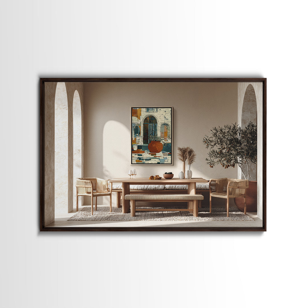 White Wine and Olives Still Life Framed Canvas Print, Italian Villa Art, Room Decor, Living Room Decor, Fine Art, Villa, IVA-3x2-20