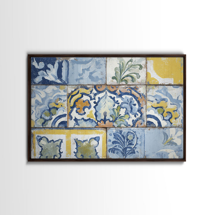 Italian Tile Pattern Canvas Print, Italian Villa Art, Original Painting, Living Room Decor, Fine Art, Villa, Landscape Painting, IVA-3x2-21