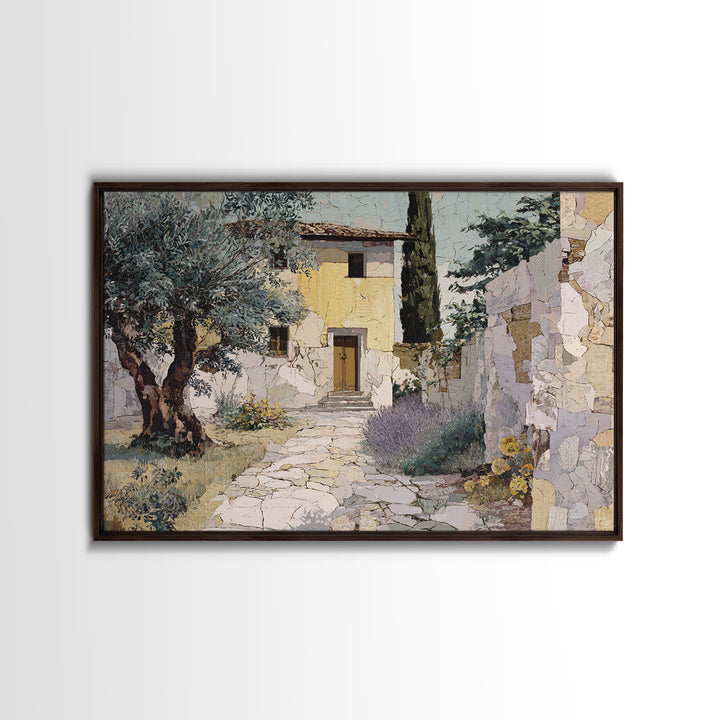Olive Grove Path Framed Canvas Print, Italian Villa Art, Oil Painting, Living Room Decor, Fine Art, Villa, Farmhouse Wall Art, IVA-3x2-31