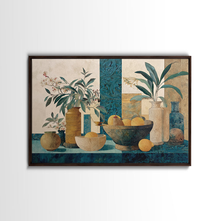 Marble Fruit Still Life Canvas Print, Italian Villa Art, Original Painting, Living Room Decor, Villa, Landscape Painting, IVA-3x2-51