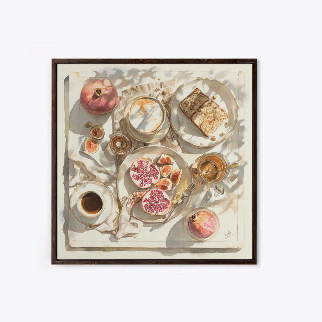 Figs Pomegranates and Linen Composition Canvas Print, Kitchen Art, Kitchen Wall Decor, Kitchen Decor, Fine Art, Kitchen, KIT-1x1-22