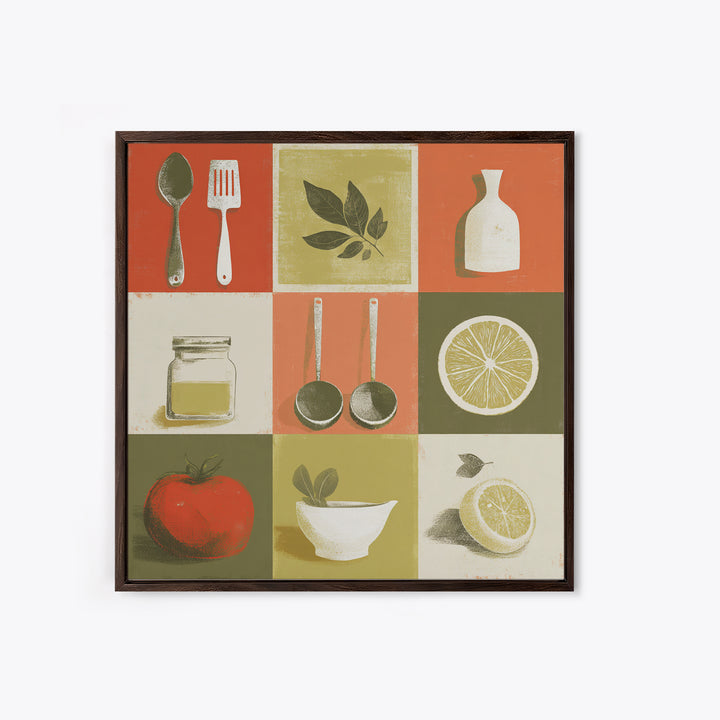 Kitchen Utensil Silhouettes Canvas Print, Kitchen Art, Neutral Decor, Kitchen Decor, Abstract Art, Kitchen, Wall Art, KIT-1x1-45