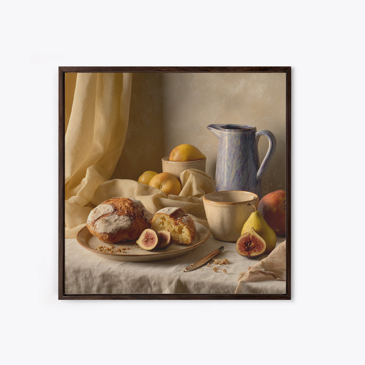 Figs Pomegranates and Linen Composition Framed Canvas Print, Kitchen Art, Poster Art, Kitchen Decor, Fine Art, Kitchen, KIT-1x1-46