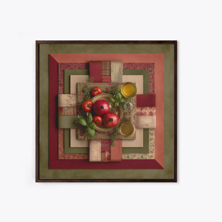 Figs Pomegranates and Linen Composition Framed Canvas Print, Kitchen Art, Poster Art, Kitchen Decor, Fine Art, Kitchen, KIT-1x1-70