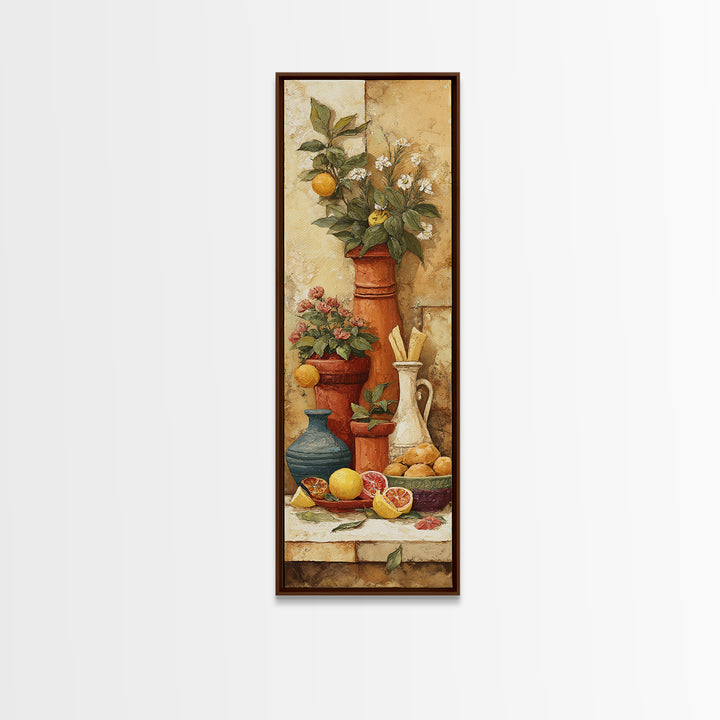 Fresh Herbs in Terracotta Pots Canvas Print, Kitchen Art, Statement Artwork, Kitchen Decor, Fine Art, Kitchen, Wall Decor, KIT-1x3-13