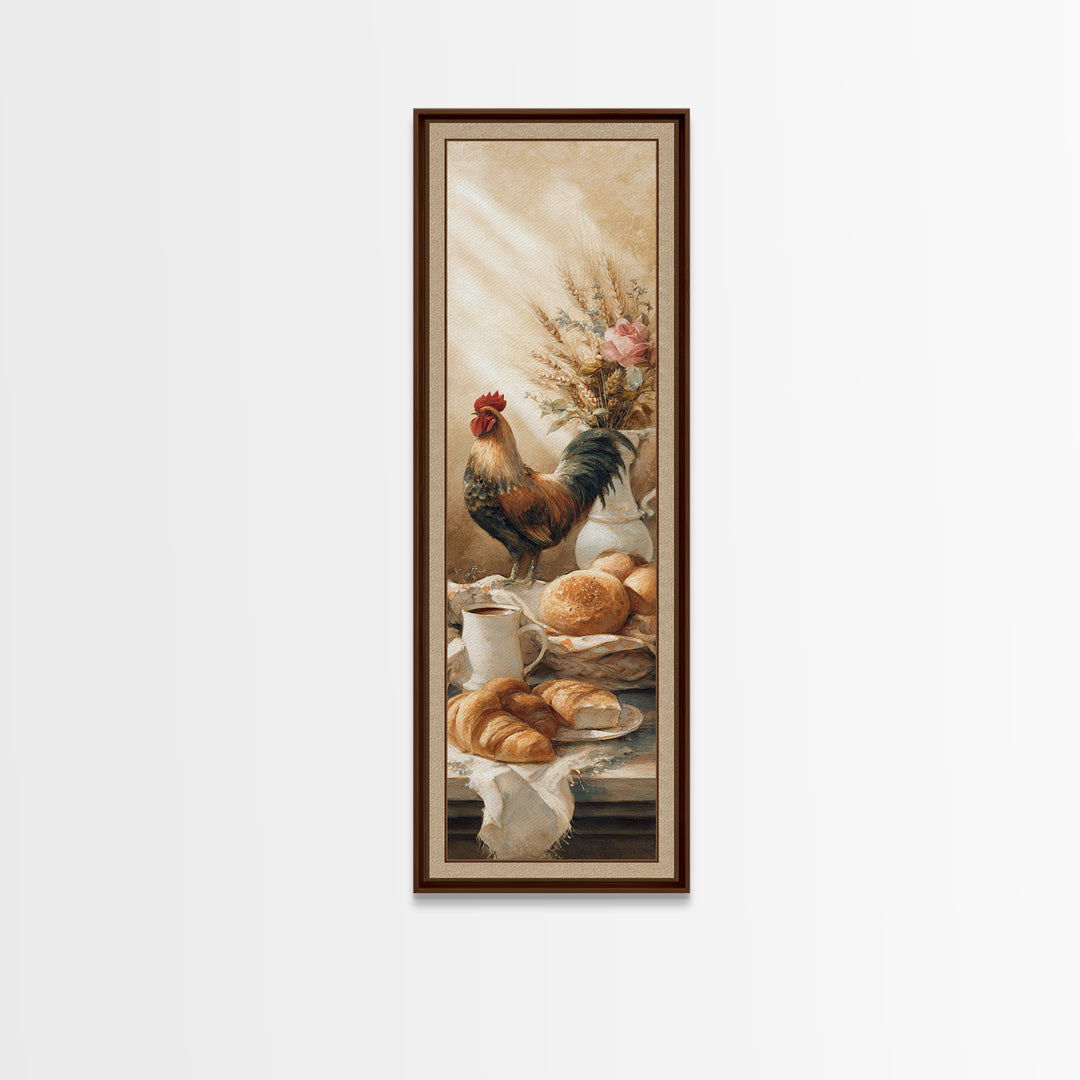 Rooster Portrait for Country Kitchen Charm Framed Canvas Print, Kitchen Art, Kitchen Wall Art, Kitchen Decor, Fine Art, Kitchen, KIT-1x3-76
