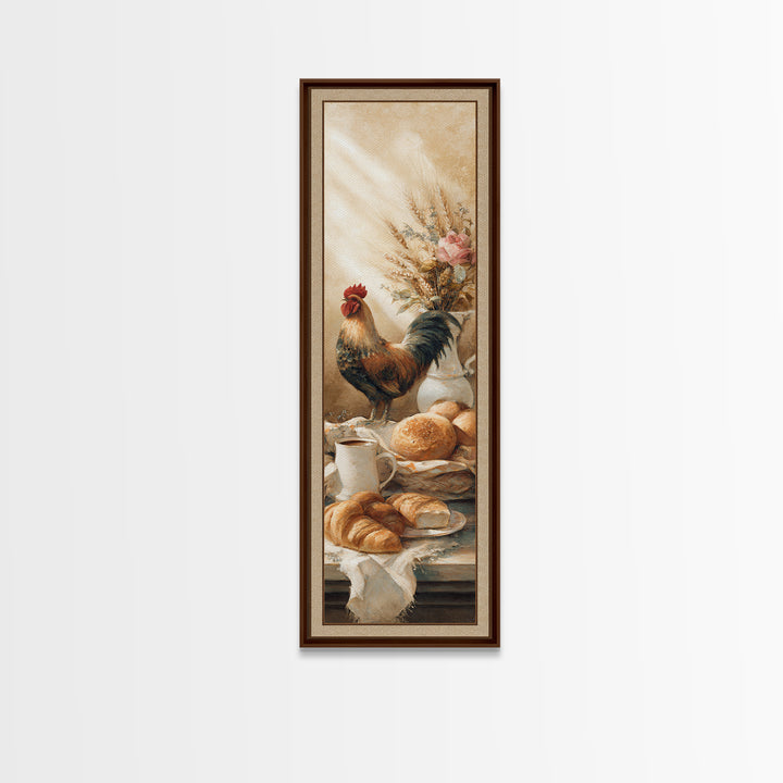 Rooster Portrait for Country Kitchen Charm Framed Canvas Print, Kitchen Art, Kitchen Wall Art, Kitchen Decor, Fine Art, Kitchen, KIT-1x3-76