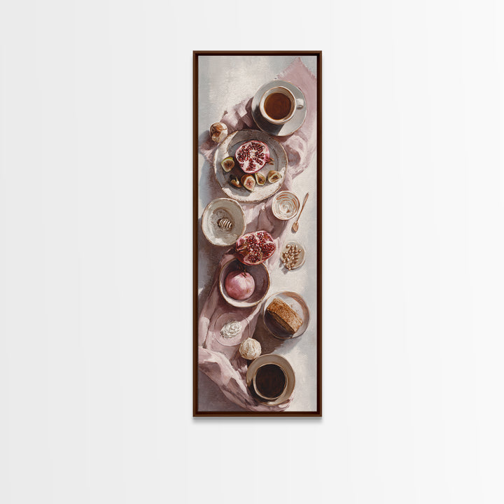 Figs Pomegranates and Linen Composition Canvas Print, Kitchen Art, Gallery Decor, Kitchen Decor, Fine Art, Kitchen, KIT-1x3-82