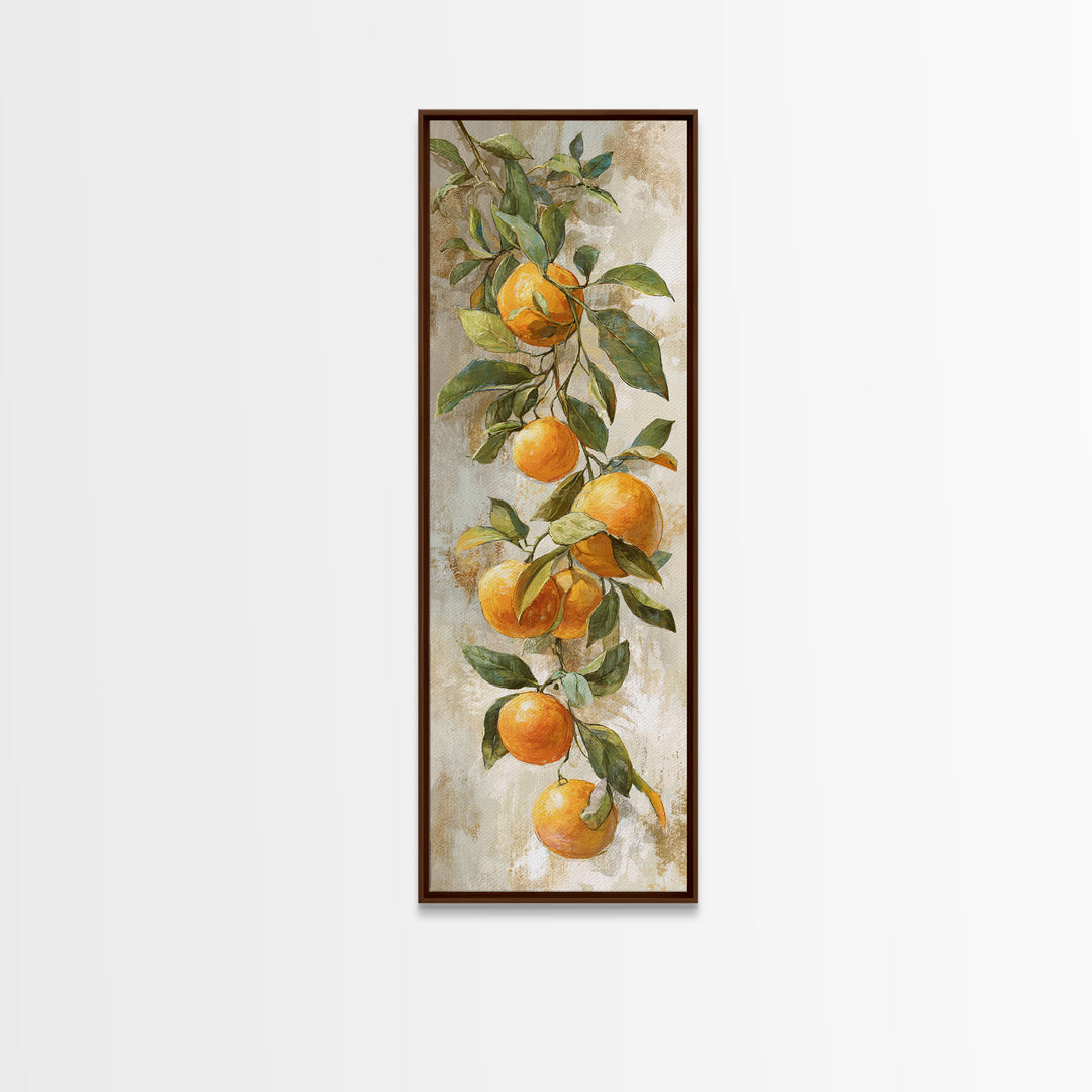 Orange Citrus Botanical Branch Canvas Print, Kitchen Art, Kitchen Print, Kitchen Decor, Oil Painting, Kitchen, Art Print, KIT-1x3-95