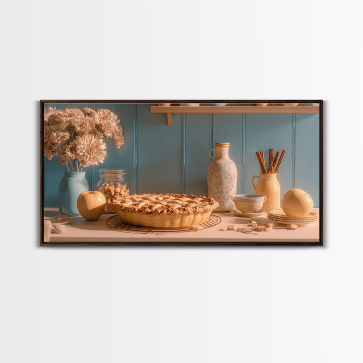 Apple Pie Cooling Framed Canvas Print, Kitchen Art, Minimalist Decor, Kitchen Decor, Kitchen, Art Deco, Kitchen Wall Art, KIT-2x1-28