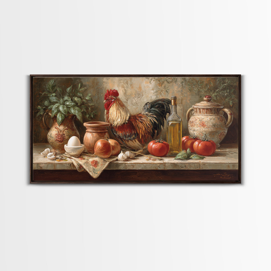 Rooster Portrait for Country Kitchen Charm Canvas Print, Kitchen Art, Wall Art, Kitchen Decor, Kitchen, Kitchen Wall Art, KIT-2x1-36