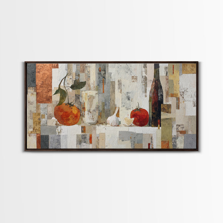 Fresh Bread with Butter and Honey Framed Canvas Print, Kitchen Art, Home Decor, Kitchen Decor, Fine Art, Kitchen, Digital Print, KIT-2x1-86
