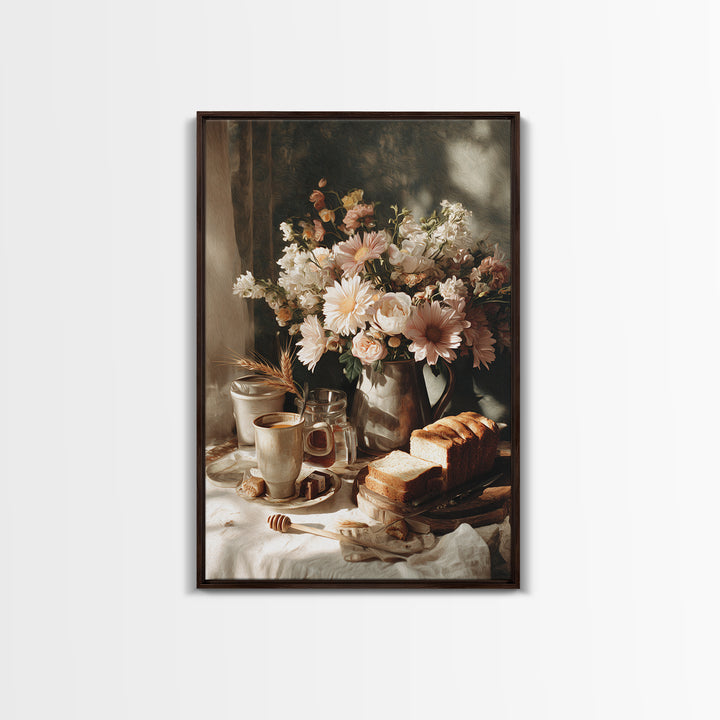 Floral Bouquet in a Kitchen Pitcher Canvas Print, Kitchen Art, Kitchen Print, Kitchen Decor, Fine Art, Kitchen, Art Print, KIT-2x3-32
