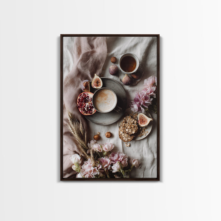Figs Pomegranates and Linen Composition Canvas Print, Kitchen Art, Minimalist Decor, Kitchen Decor, Abstract Art, Kitchen, KIT-2x3-54