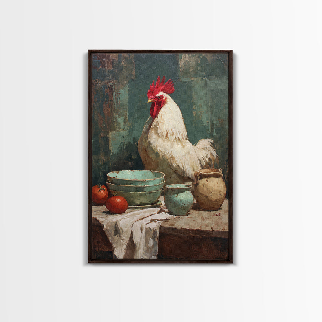 Rooster Portrait for Country Kitchen Charm Canvas Print, Kitchen Art, Printable Wall Art, Kitchen Decor, Fine Art, Kitchen, KIT-2x3-96