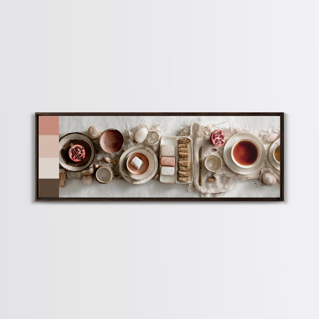 Figs Pomegranates and Linen Composition Canvas Print, Kitchen Art, Digital Art, Kitchen Decor, Kitchen, Minimalist Wall Art, KIT-3x1-38