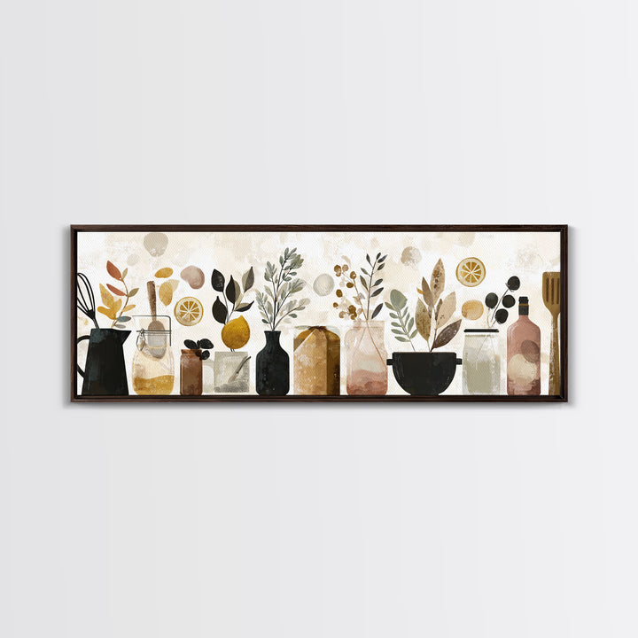 Kitchen Utensil Silhouettes Canvas Print, Kitchen Art, Kitchen Prints, Kitchen Decor, Abstract Art, Kitchen, Statement Artwork, KIT-3x1-85