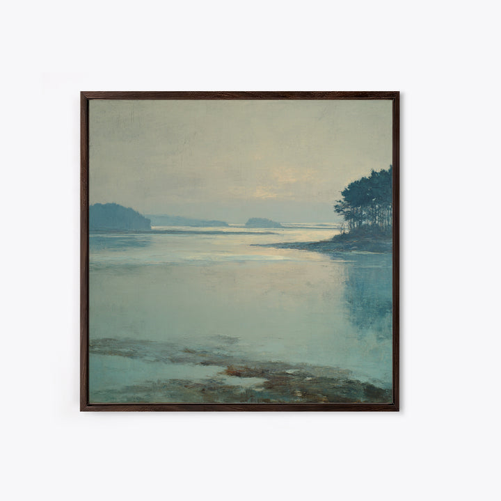 Fjord Landscape with Icy Blue Water Canvas Print, Landscape Art, Digital Print, Living Room Decor, Fine Art, Horizon, LAN-1x1-15