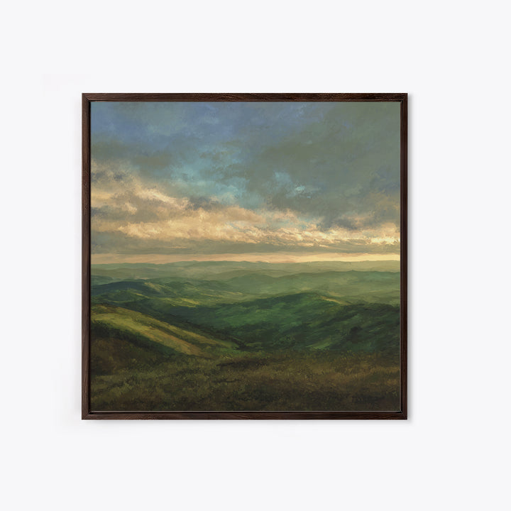 Rolling Green Hills Canvas Print, Landscape Art, Floral Wall Art, Living Room Decor, Fine Art, Horizon, Minimalist Decor, LAN-1x1-30
