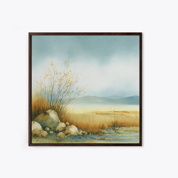 Desert Dunes under Pale Moon Canvas Print, Landscape Art, Boho Wall Art, Living Room Decor, Fine Art, Horizon, Neutral Decor, LAN-1x1-35