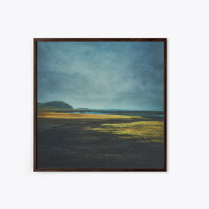 Volcanic Black Beach Framed Canvas Print, Landscape Art, Gallery Decor, Living Room Decor, Fine Art, Horizon, Wall Art, LAN-1x1-38